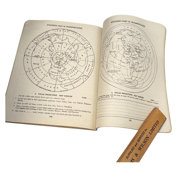 Iroquois Geography Workbook 1947 PB Book Trafalgar School Montreal Teacher Copy - Picture 8 of 13